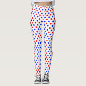 Leggings Conception de points noirs blancs rouges bleus  (Devant)