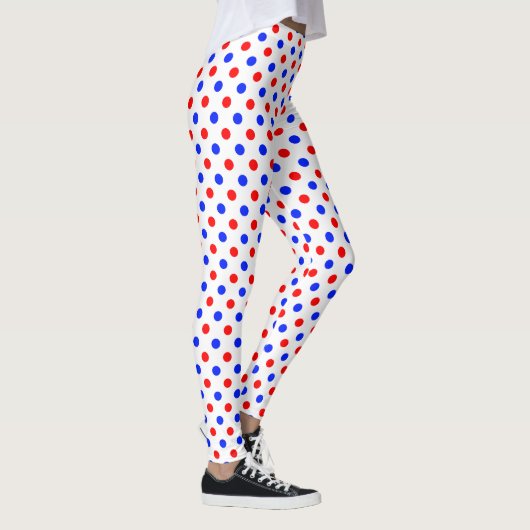 Leggings Conception de points noirs blancs rouges bleus  (Droite)