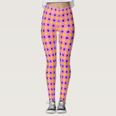Leggings Conception de points polka rose bleu jaune (Devant)