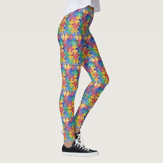 Leggings Conception de puzzle d'aquarelle de (Droite)