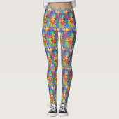 Leggings Conception de puzzle d'aquarelle de (Devant)