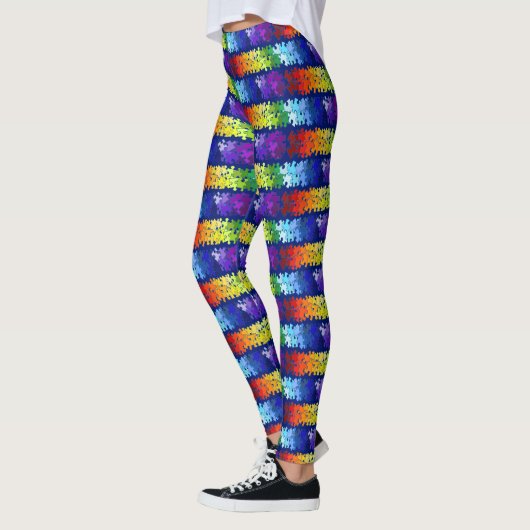 Leggings Conception de puzzle d'arc-en-ciel de (Gauche)
