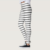 Leggings Conception de rayures blanches et noires (Gauche)