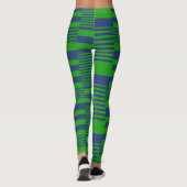 Leggings Conception de rayures patchwork bleu vert  (Dos)
