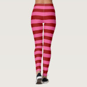 Leggings Conception de rayures rouges roses bordeaux (Dos)