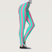 Leggings Conception de rayures vertes à la menthe rose (Droite)