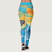Leggings Conception de saut de liberté océanique de baleine (Dos)