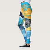 Leggings Conception de saut de liberté océanique de baleine (Gauche)