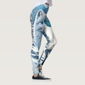 Leggings Conception de scène de renard aux yeux bleus (Droite)