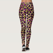 Leggings Conception de série Leopard violet et or 4 (Dos)