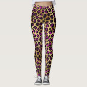 Leggings Conception de série Leopard violet et or 4 (Devant)
