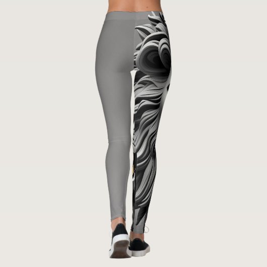 Leggings Conception de tête de Lions Argent (Dos)
