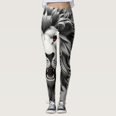 Leggings Conception de tête de Lions Argent (Devant)