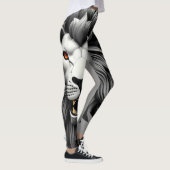 Leggings Conception de tête de Lions Argent (Droite)