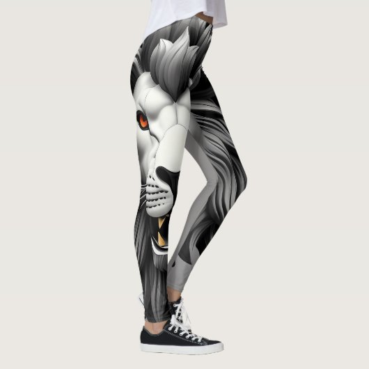Leggings Conception de tête de Lions Argent (Droite)