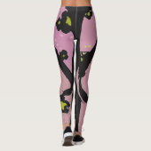 Leggings Conception de tongs noir et rose (Dos)