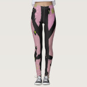 Leggings Conception de tongs noir et rose (Devant)