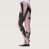 Leggings Conception de tongs noir et rose (Gauche)