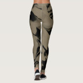 Leggings Conception de vagues de brun et de beige (Dos)
