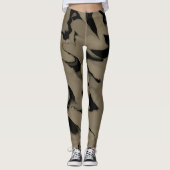 Leggings Conception de vagues de brun et de beige (Devant)