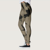 Leggings Conception de vagues de brun et de beige (Gauche)