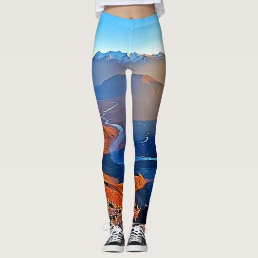 Leggings Conception de vallée montagneuse majestueuse (Devant)