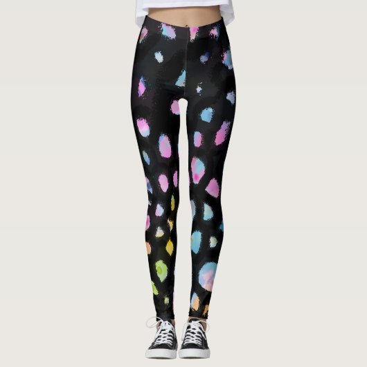 Leggings Conception d'écran arc-en-ciel sur Arrière - plan  (Devant)