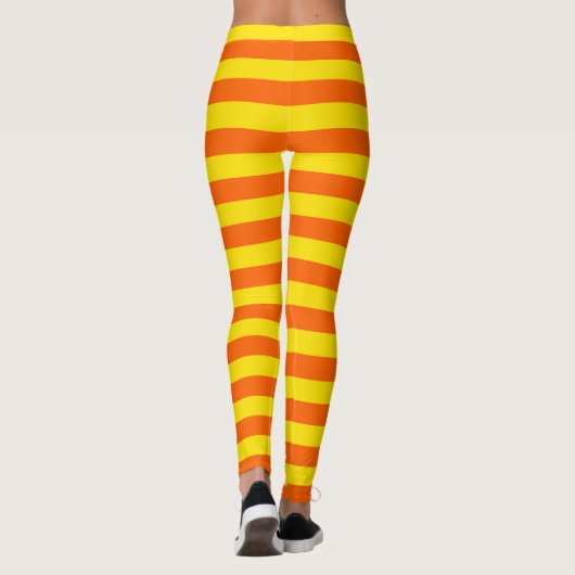 Leggings Conception des rayures orange et jaune (Dos)