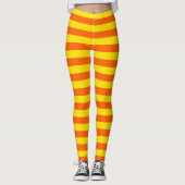 Leggings Conception des rayures orange et jaune (Devant)