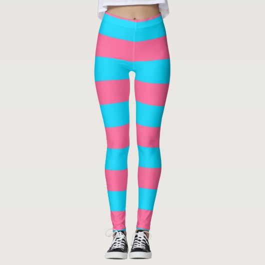 Leggings Conception des rayures rose et bleu (Devant)