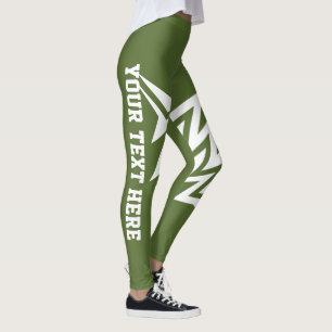 Leggings Conception d'étoile tribale personnalisée Olive Gr