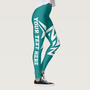 Leggings Conception d'étoile tribale personnalisée sarcelle