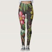 Leggings Conception du 18ème siècle de textile des fleurs (Devant)