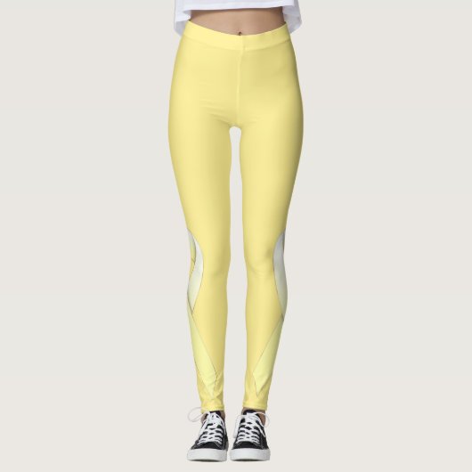 Leggings Conception du ruban de sensibilisation jaune (Devant)