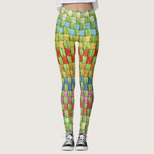 Leggings Conception d'un potier coloré rétro (Devant)