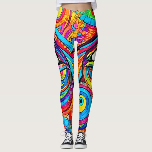 Leggings Conception d'une vue oeil psychédélique (Devant)