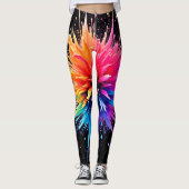 Leggings Conception dynamique des explosions de couleurs (Devant)