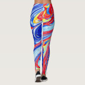 Leggings Conception dynamique des Motifs Abstraits bleus (Dos)