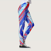 Leggings Conception dynamique des Motifs Abstraits bleus (Droite)