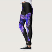 Leggings Conception élégante bleue de motif de papillon, (Gauche)