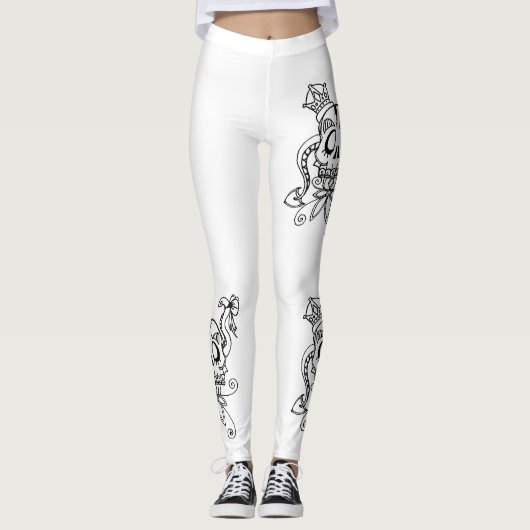 Leggings Conception exclusive de guêtres. Avirons noirs et (Devant)