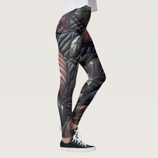 Leggings Conception Feuille Iridescente Quilée (Droite)