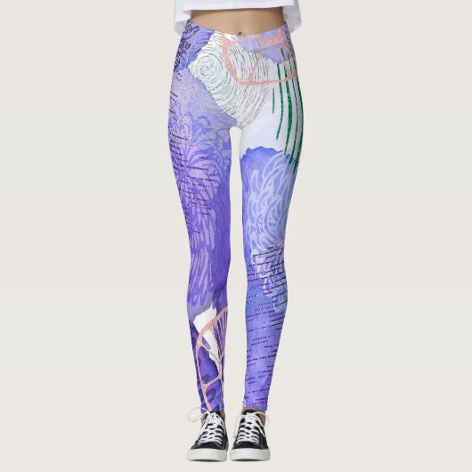 Leggings Conception florale Abstraite (Devant)
