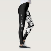 Leggings Conception florale blanche intense et noire sur (Droite)
