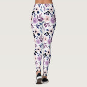 Leggings Conception florale délicate avec feuilles de lavan (Dos)
