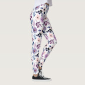 Leggings Conception florale délicate avec feuilles de lavan (Droite)