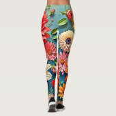 Leggings Conception florale dynamique de l'Imaginaire (Dos)