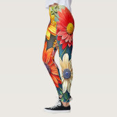 Leggings Conception florale dynamique de l'Imaginaire (Gauche)