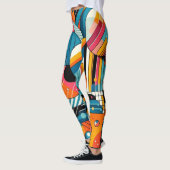 Leggings - Conception géométrique colorée, Art (Gauche)