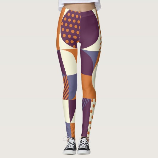 Leggings Conception géométrique de style rétro (Devant)